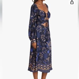 FARM Rio Macaw Forest Printed Cutout Midi Dress - Small/ SM